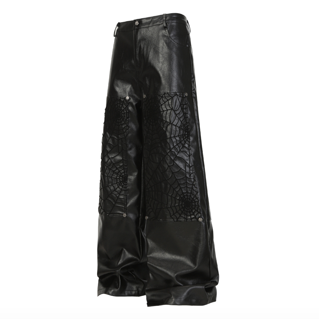 【GR95】Spider Web Leather Pants