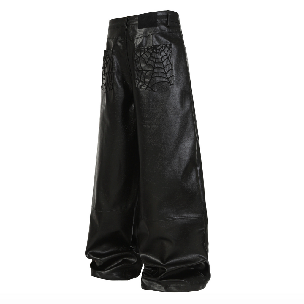 【GR95】Spider Web Leather Pants