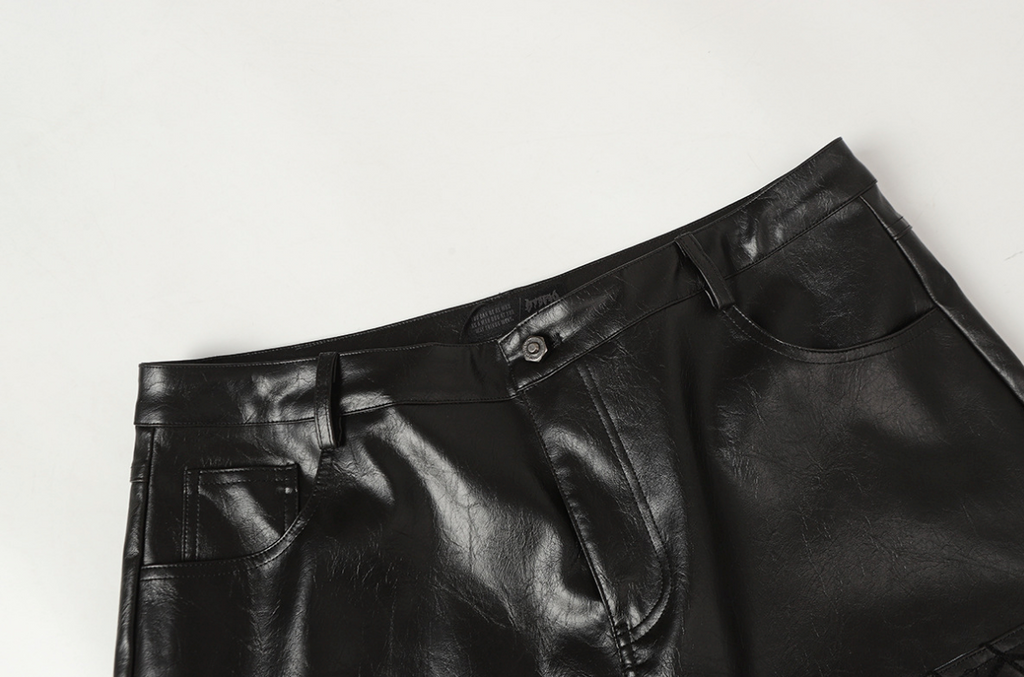 【GR95】Spider Web Leather Pants