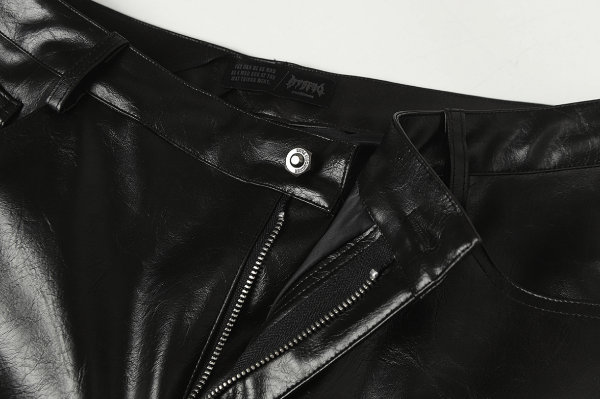 【GR95】Spider Web Leather Pants