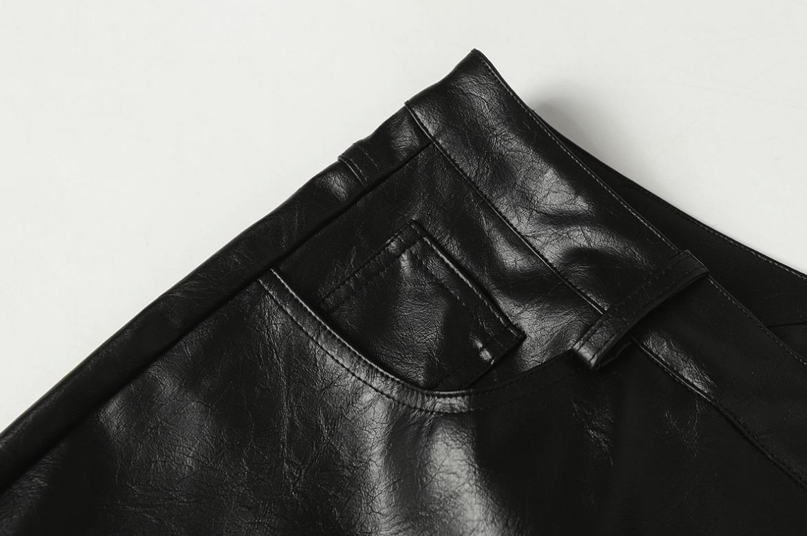 【GR95】Spider Web Leather Pants