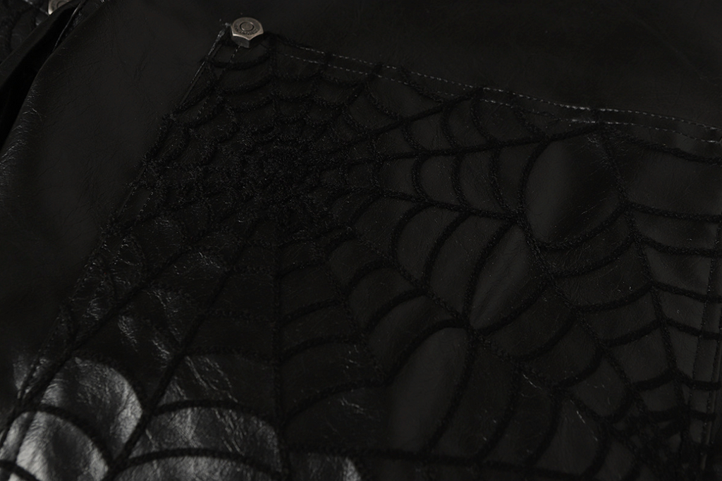 【GR95】Spider Web Leather Pants