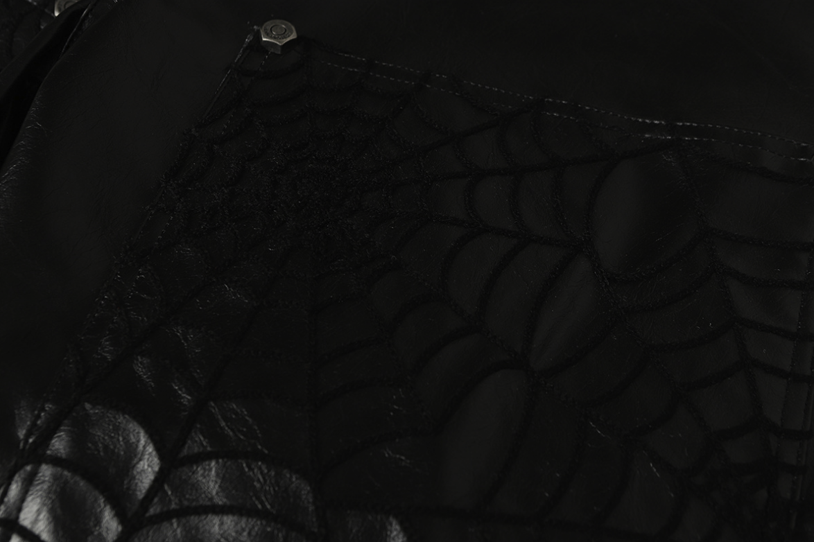 【GR95】Spider Web Leather Pants