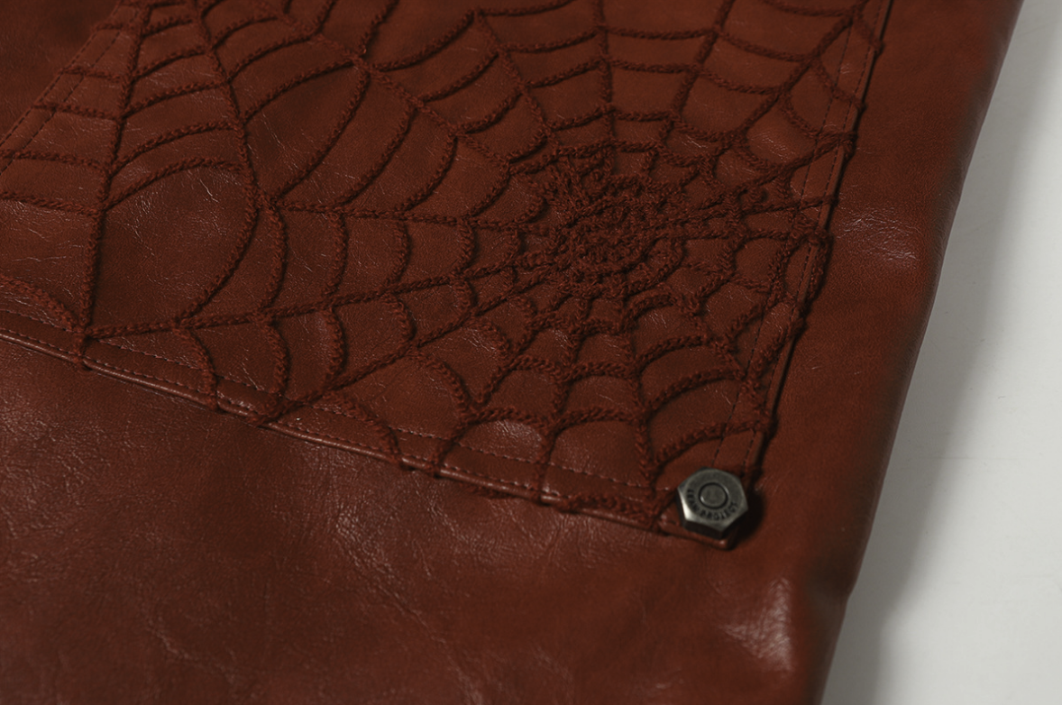 【GR95】Spider Web Leather Pants