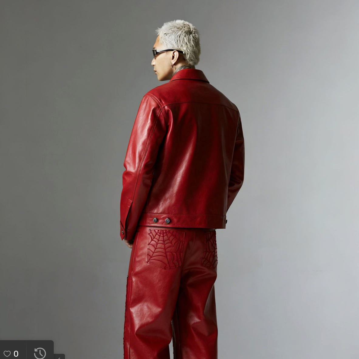 【GR95】Spider Web Leather Pants
