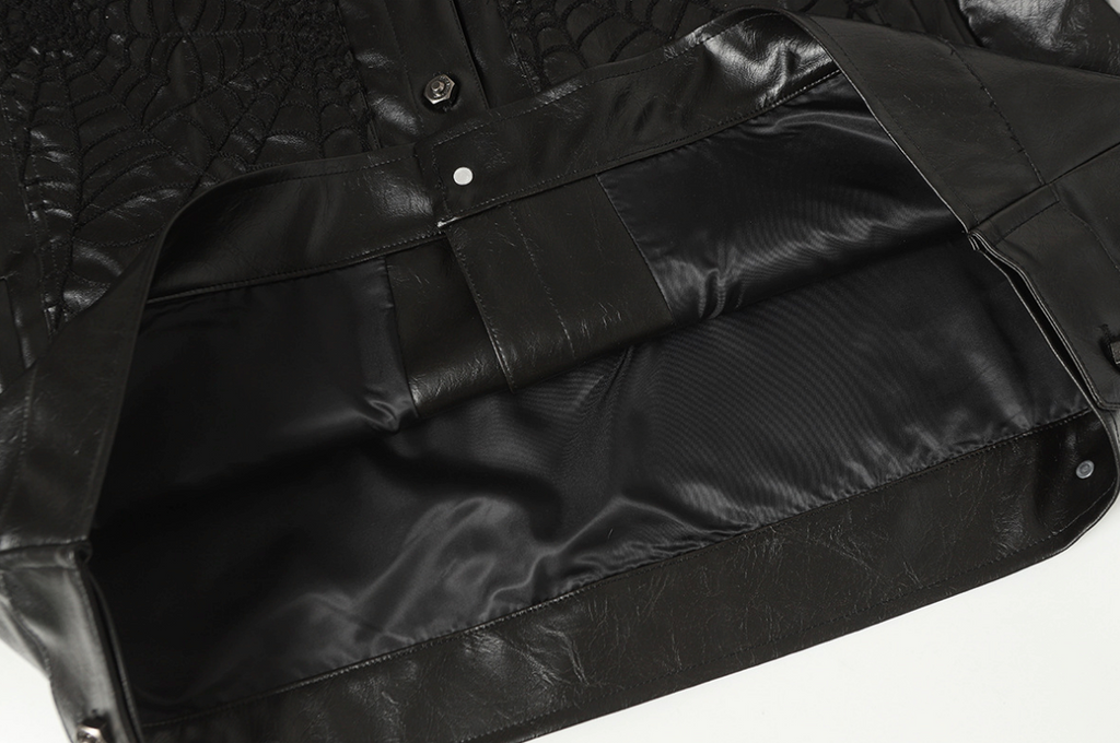 【GR94】Spider Web Leather Jacket