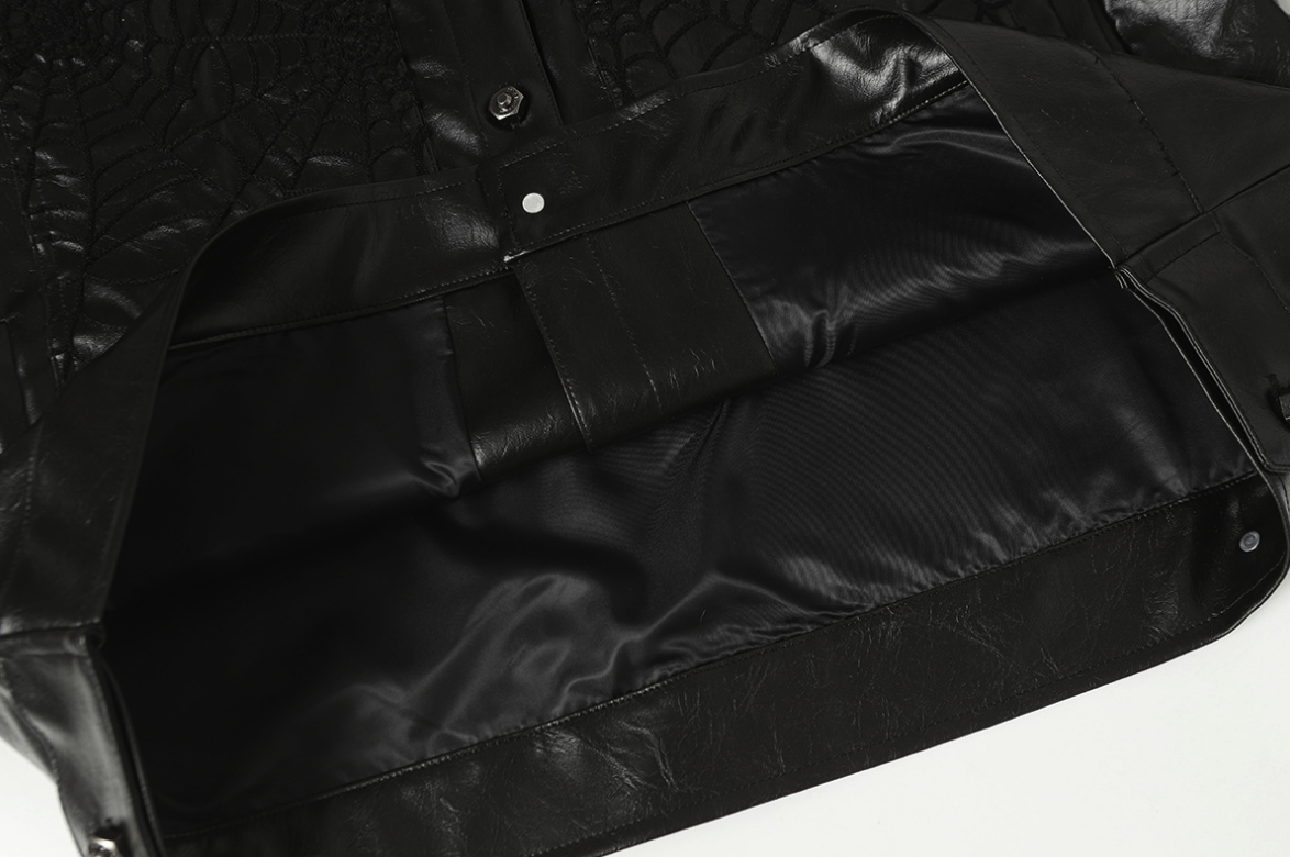 【GR94】Spider Web Leather Jacket