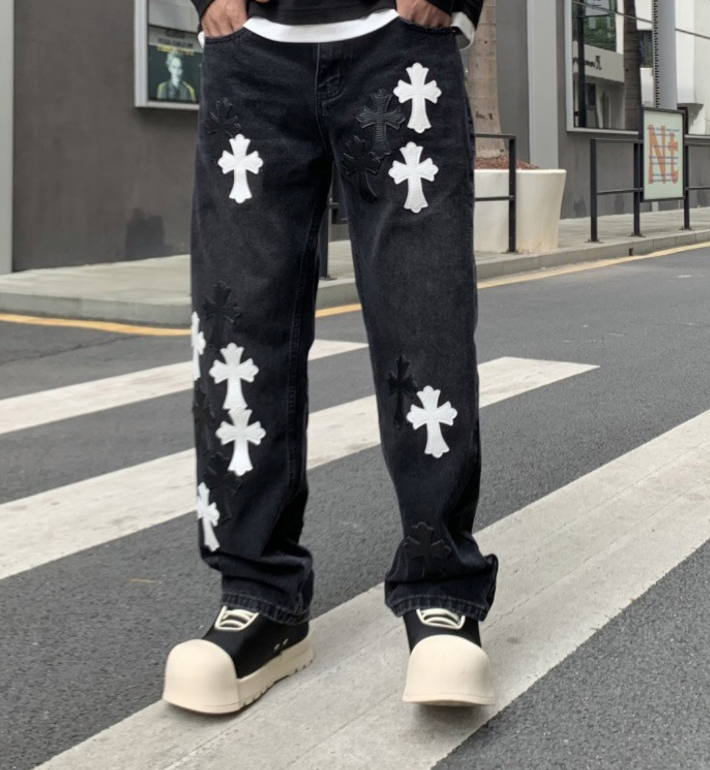 【GR51】Cross Denim Black