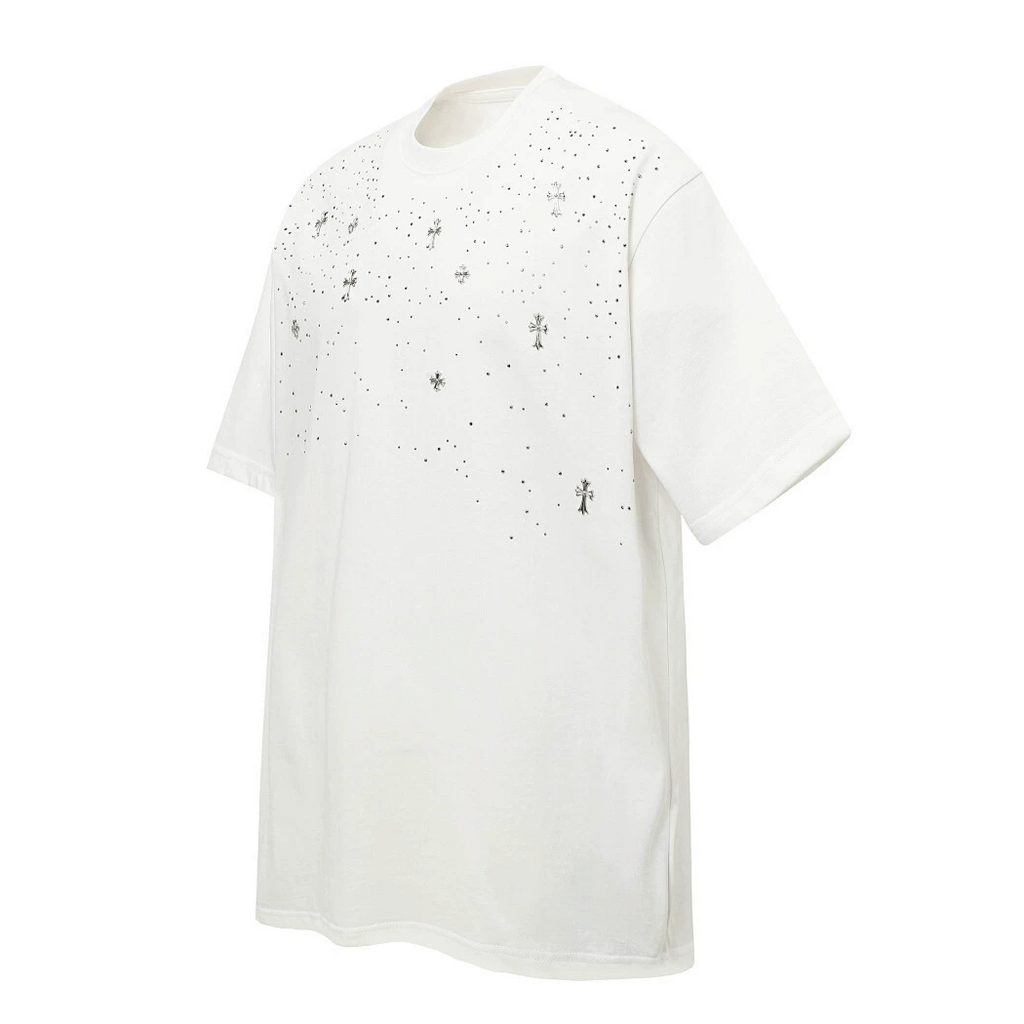 【GR122】Cross Gem Studs Tee