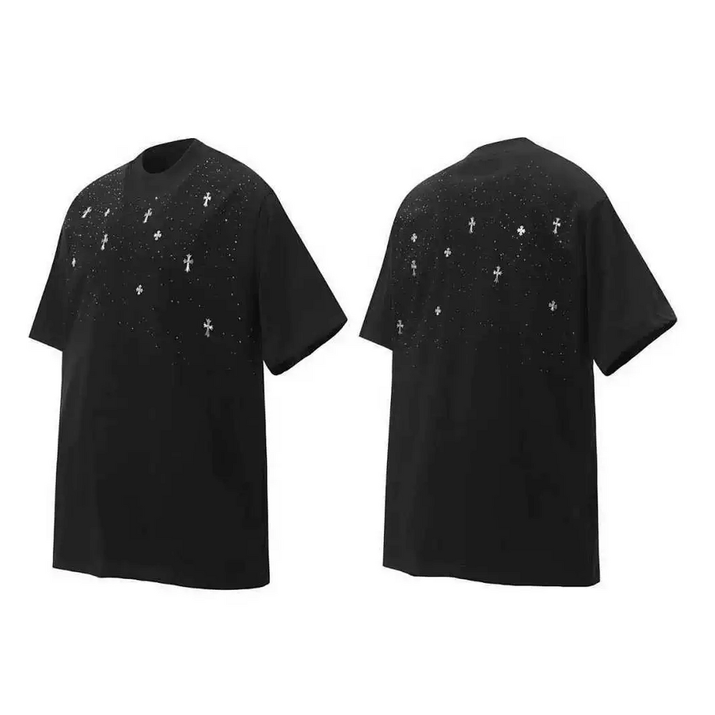 【GR122】Cross Gem Studs Tee