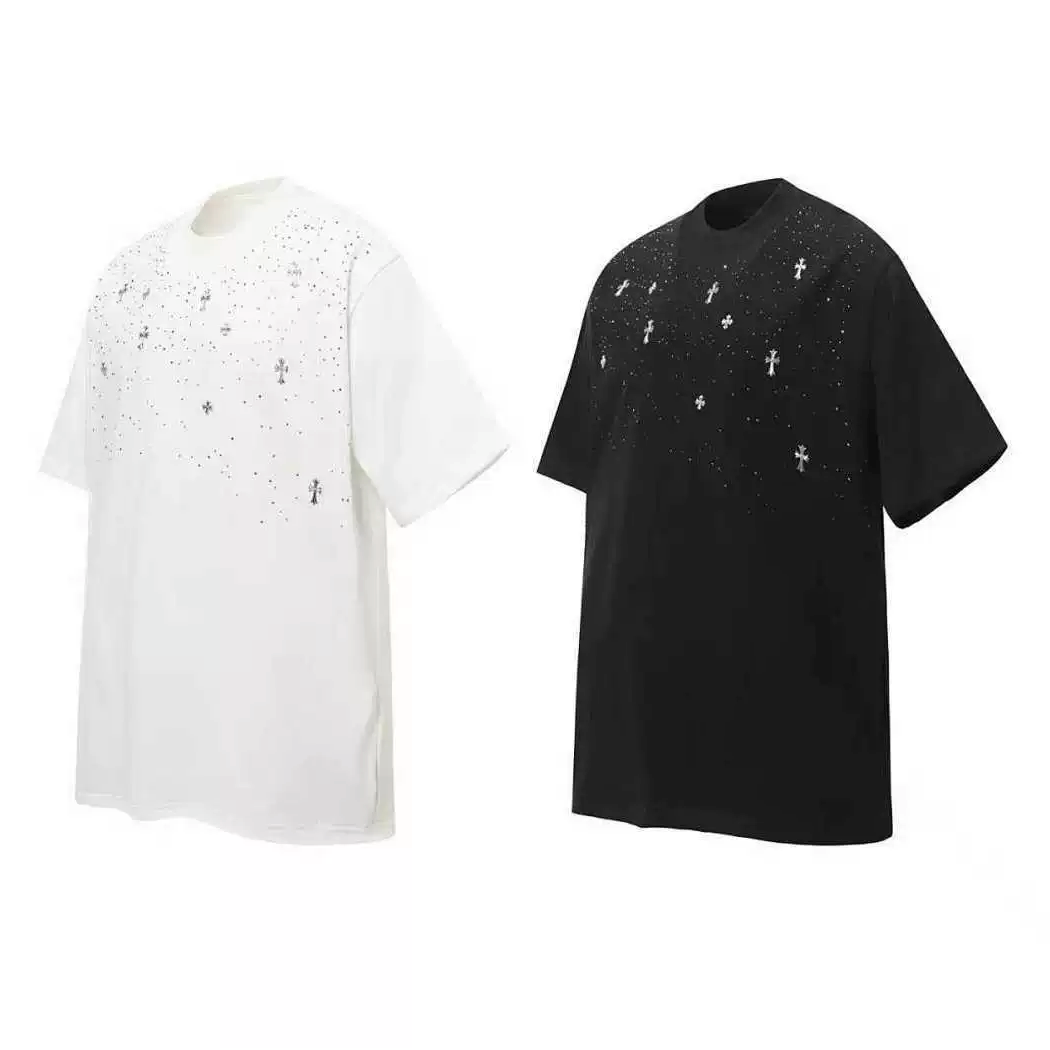 【GR122】Cross Gem Studs Tee