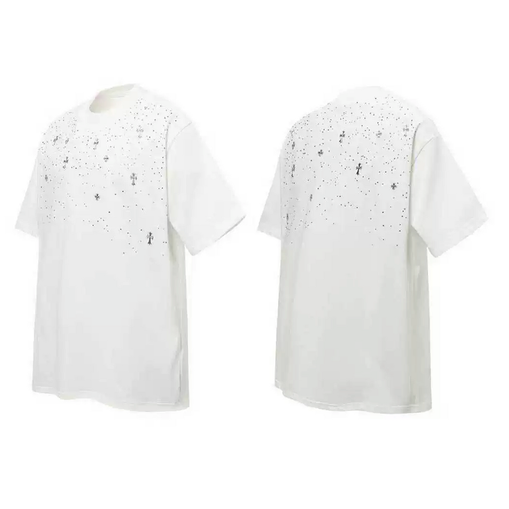 【GR122】Cross Gem Studs Tee
