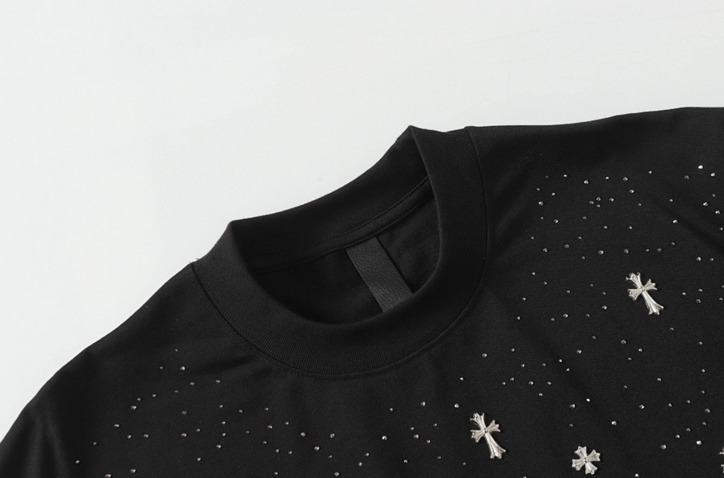 【GR122】Cross Gem Studs Tee