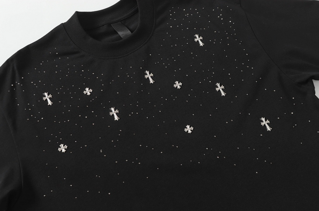 【GR122】Cross Gem Studs Tee