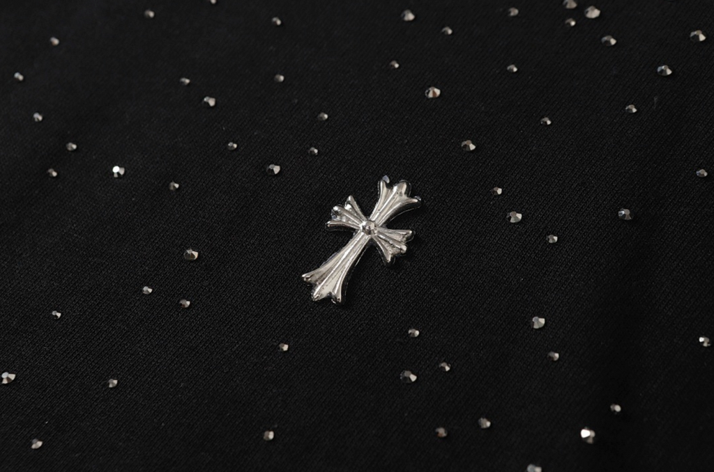 【GR122】Cross Gem Studs Tee