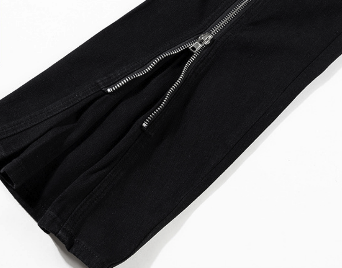 【GR128】Zip-up Flare Denim