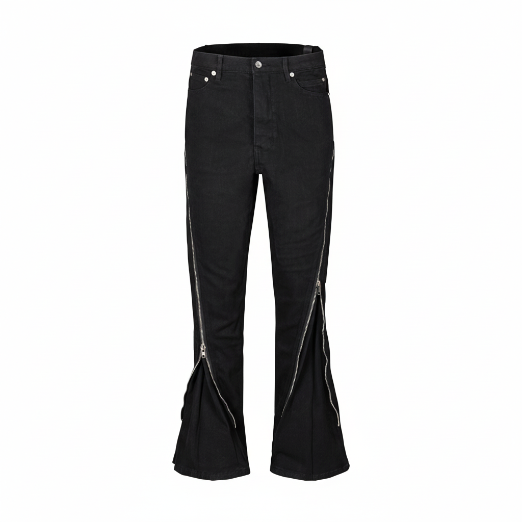 【GR128】Zip-up Flare Denim
