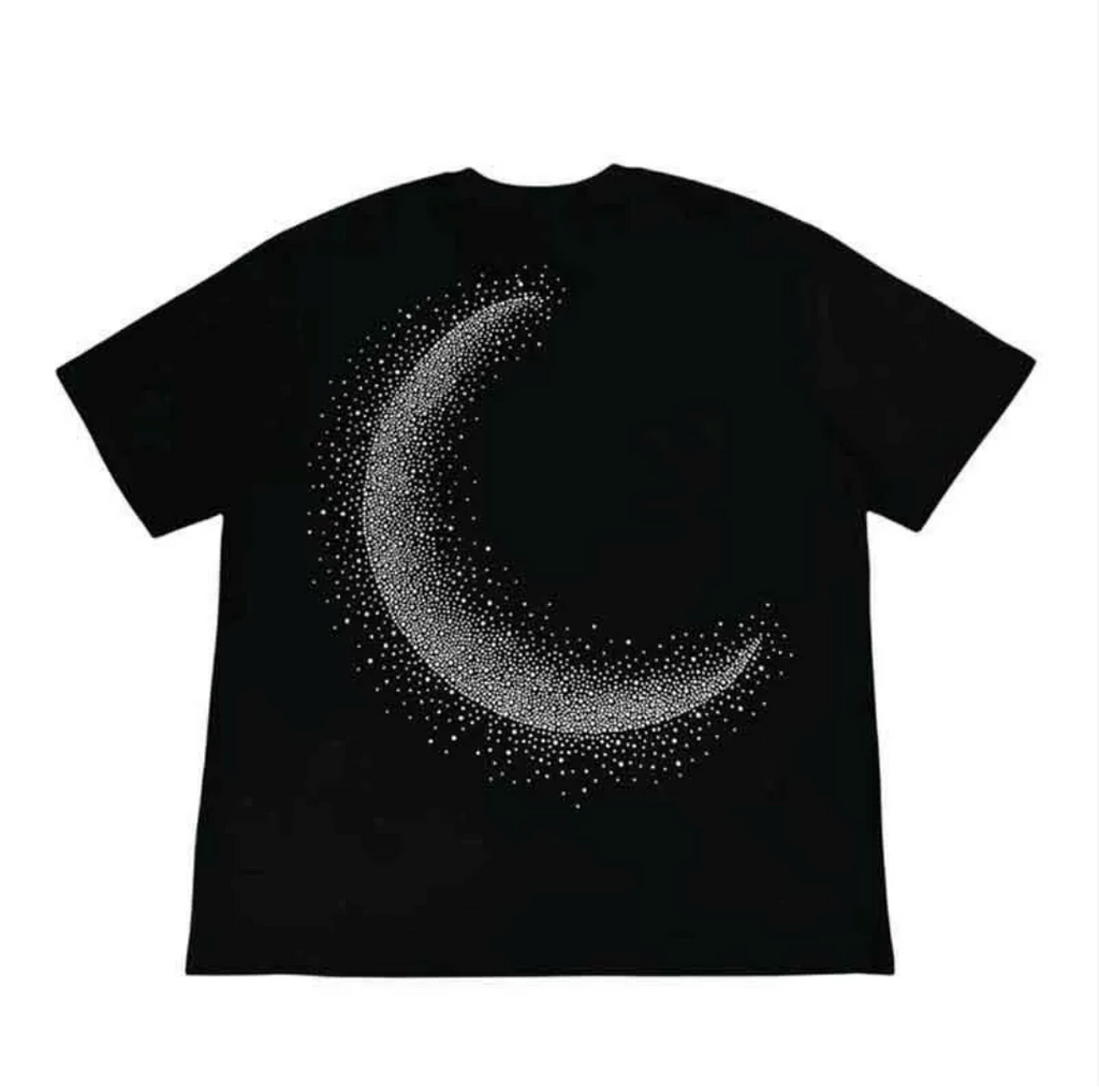 【GR130】Rhinestone Gem Moon Tee