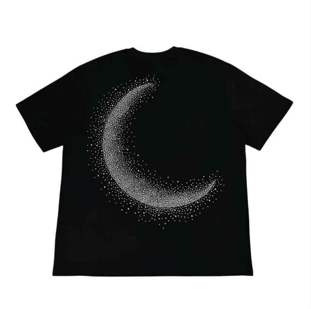【GR130】Rhinestone Gem Moon Tee