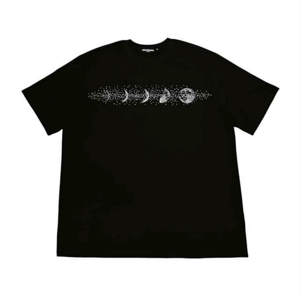 【GR130】Rhinestone Gem Moon Tee