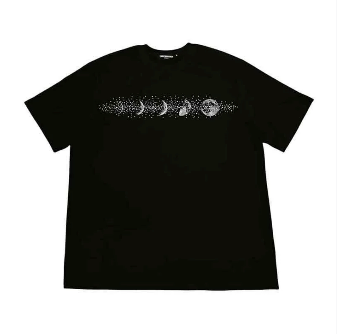 【GR130】Rhinestone Gem Moon Tee