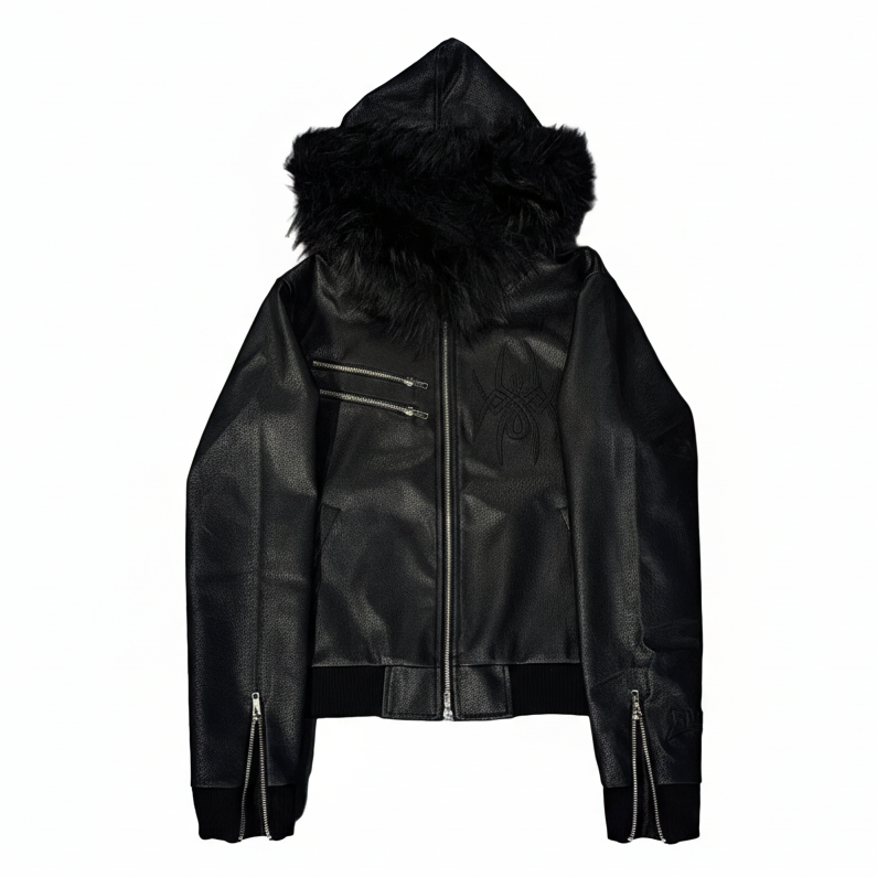 【GR132】Spyder Leather Fur Jacket