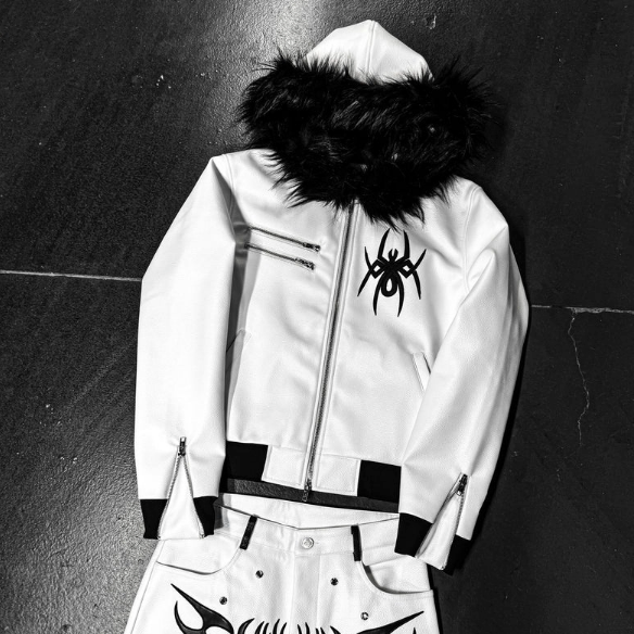 【GR132】Spyder Leather Fur Jacket