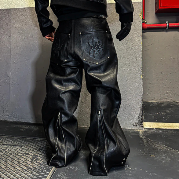 【GR133】Spyder Leather Fur Pants