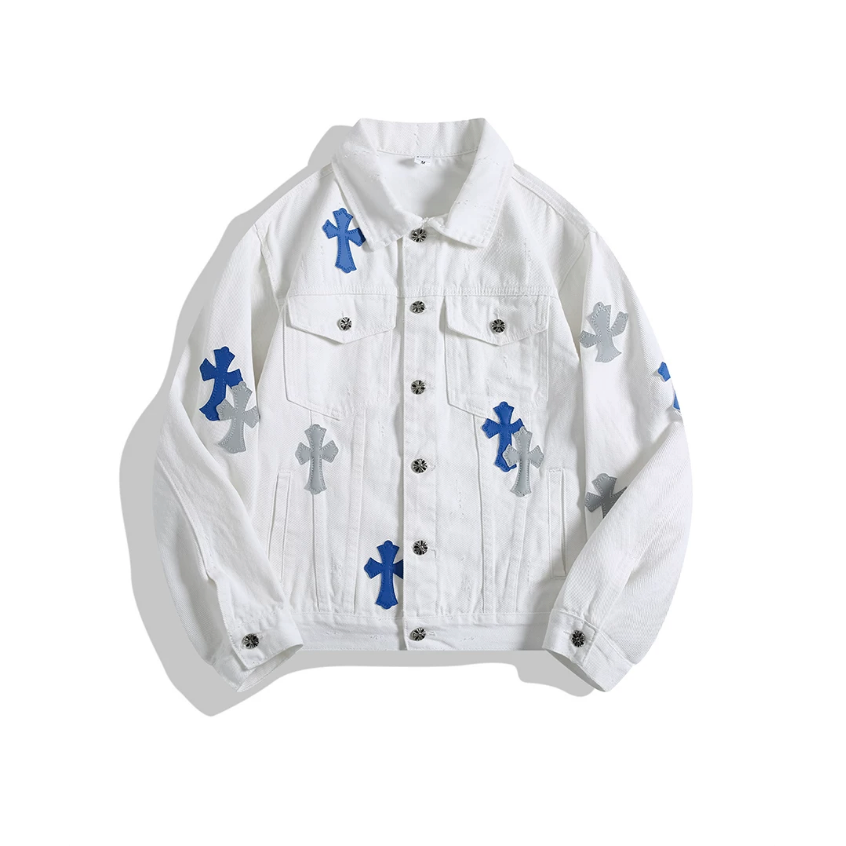 【GR134】Cross Patch Denim Jacket