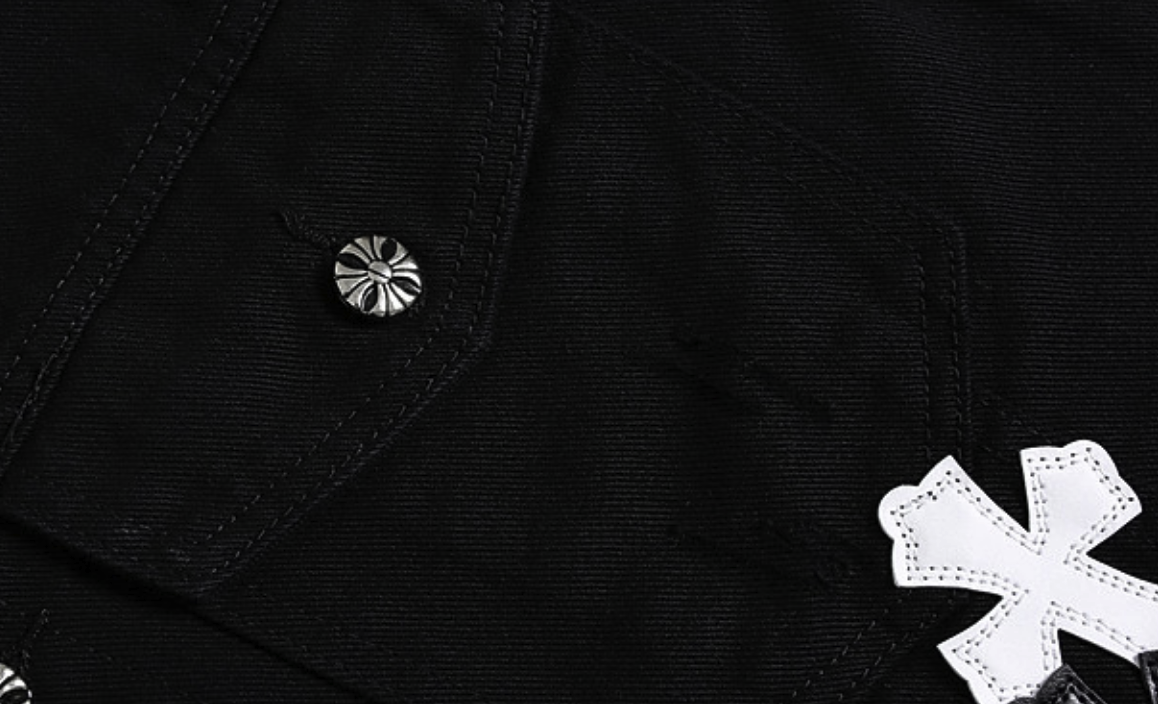 【GR134】Cross Patch Denim Jacket