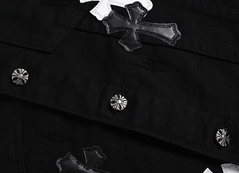 【GR134】Cross Patch Denim Jacket