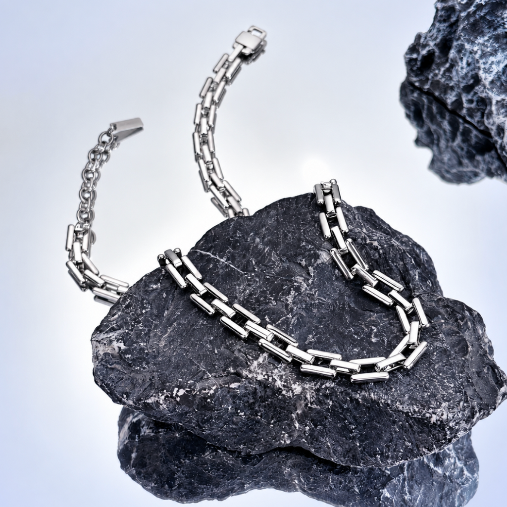 【GH05】Grid Link Necklace S925