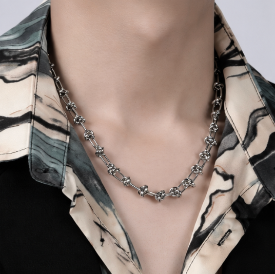 【GH08】Knot Link Necklace S925