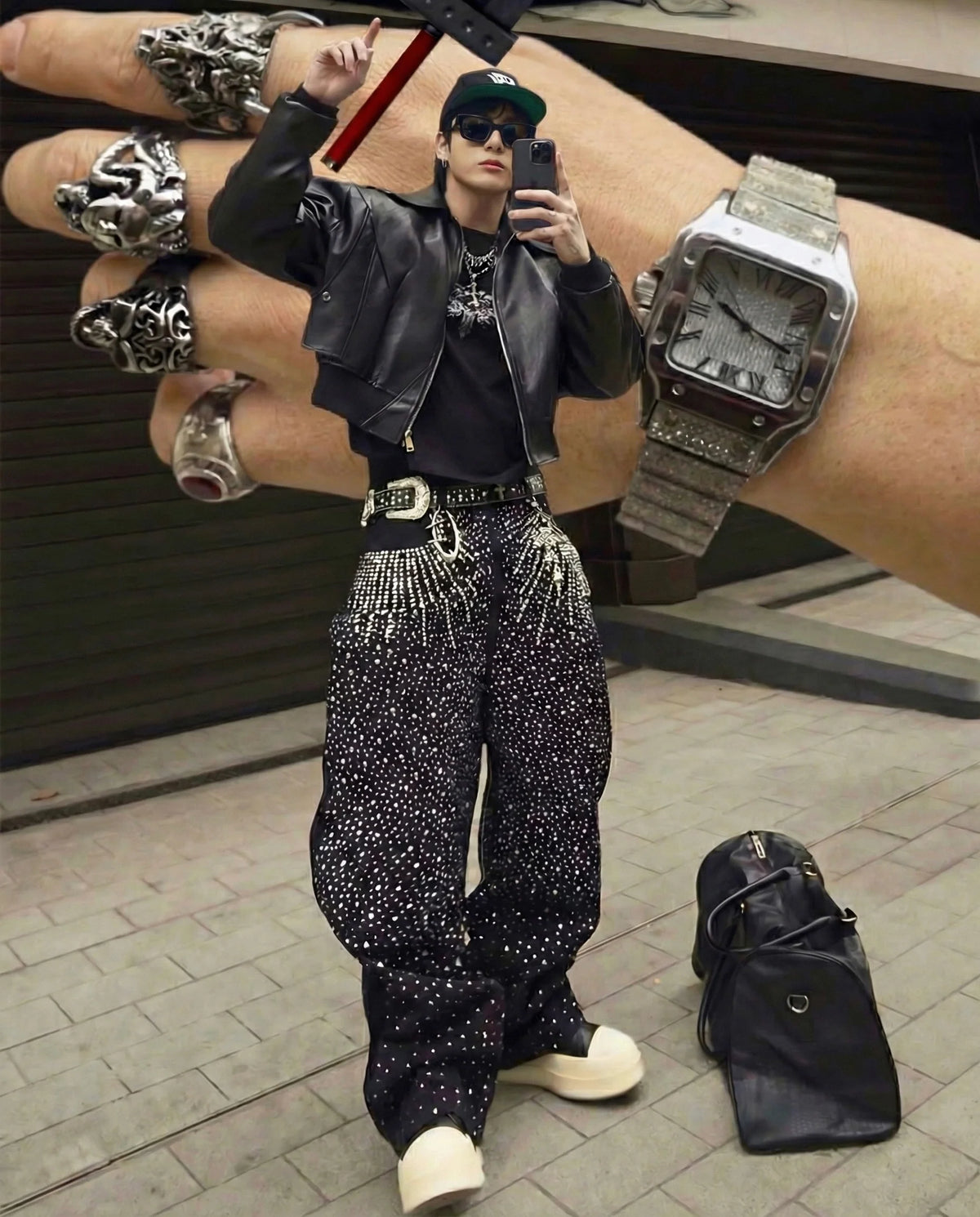 【GR81】Radiant Rhinestone Pants