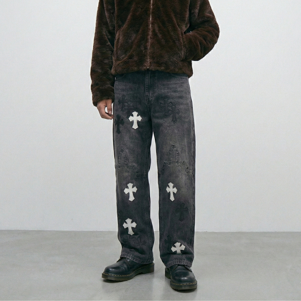 【GR51】Cross Denim Black