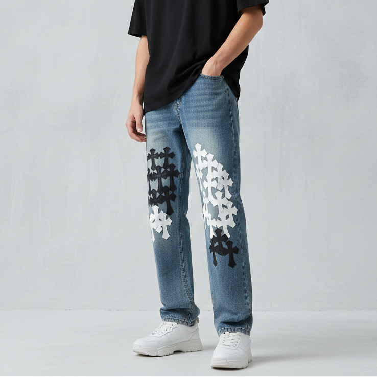 【GR47】Cross Straight Denim