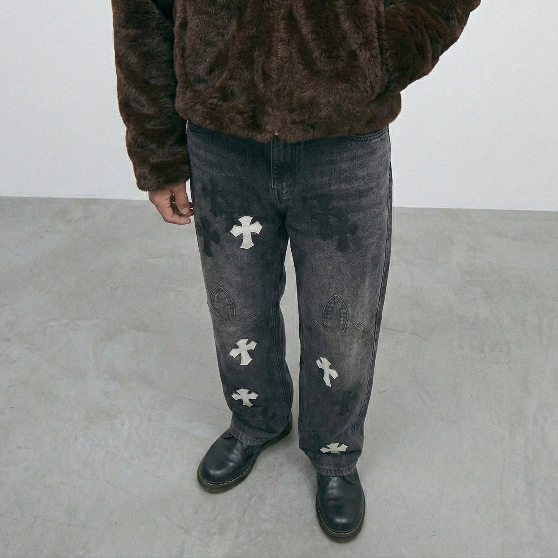 【GR51】Cross Denim Black