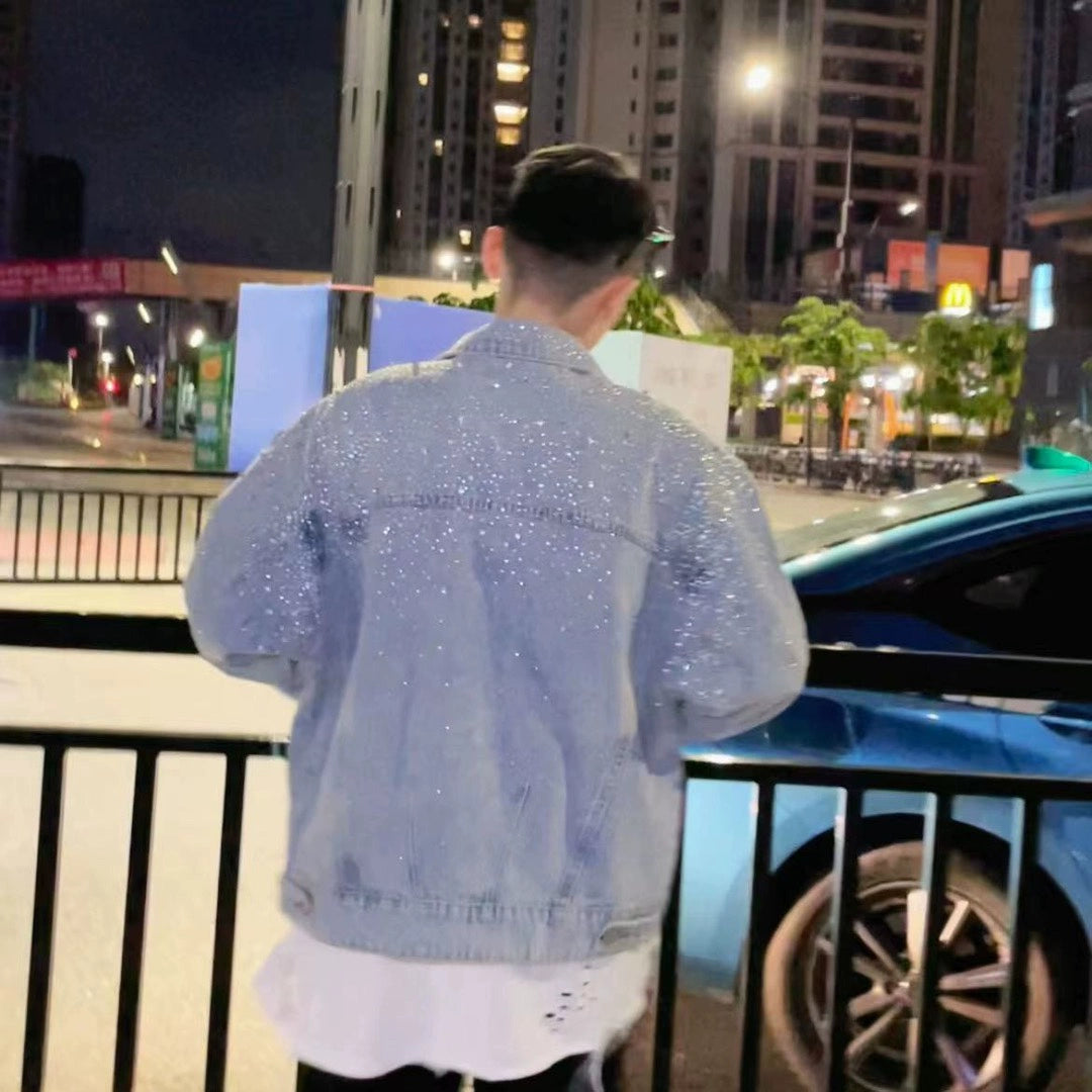 【GR75】Rhinestone Gem Denim Jacket